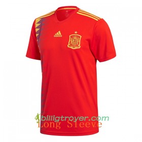 Billige Fotballdrakter Spania VM 2018 Hjemmedraktsett Langermet